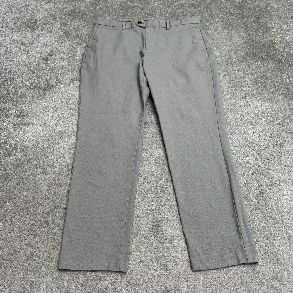 Banana Republic Slim Tapered Chino Pants Mens 36x34 Grey Herringbone Stretch
